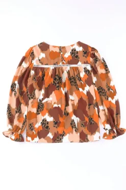 Discount Dear-Lover Abstract Printed Long Sleeve Blouse Multicolor-4