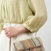 New Dear-Lover Bohemian Woven Gold Chain Shoulder Bag Apricot