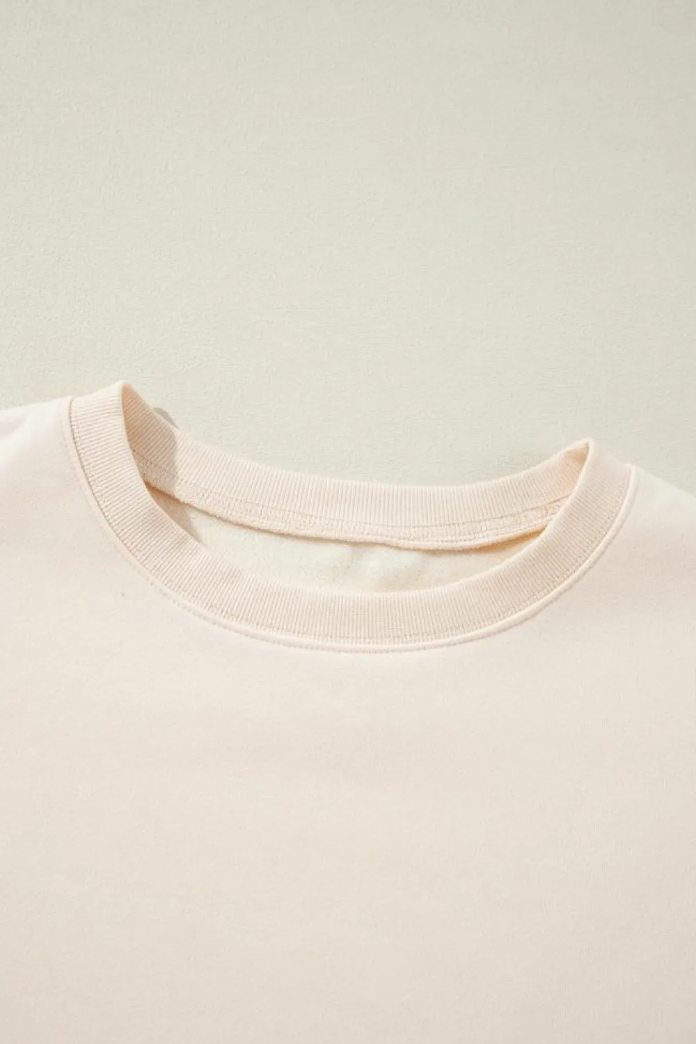 Discount Dear-Lover Corduroy Patchwork Drop Shoulder Long Sleeve Sweatshirt Apricot