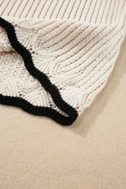 Clearance Dear-Lover Crochet Eyelet Flounce Tank Top Apricot