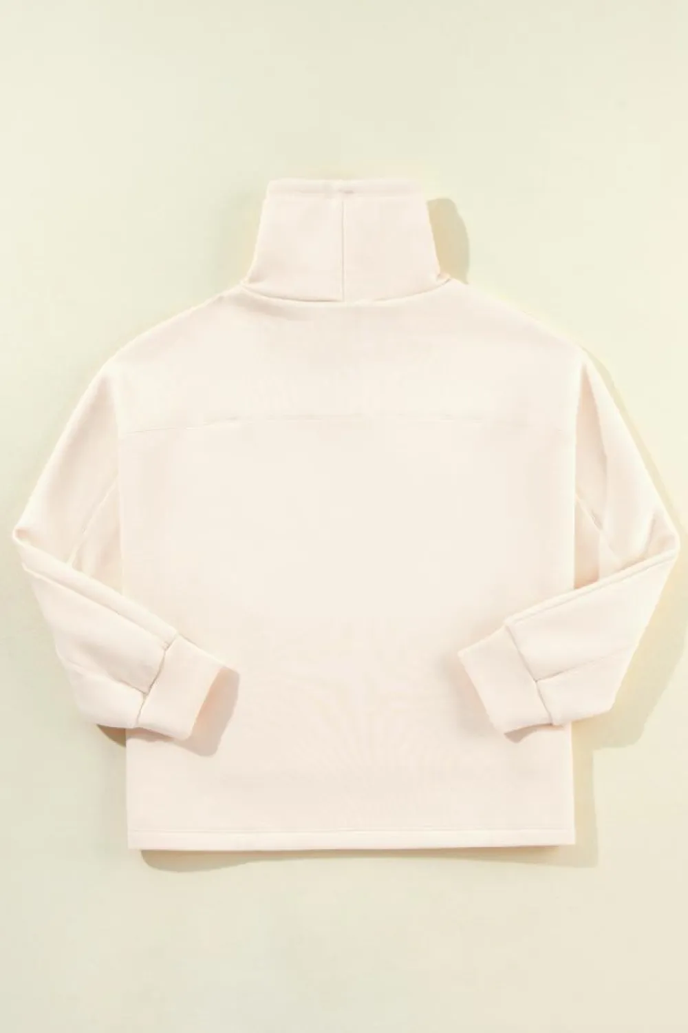 Best Dear-Lover Drawstring Turtleneck Dolman Sleeve Sweatshirt Apricot