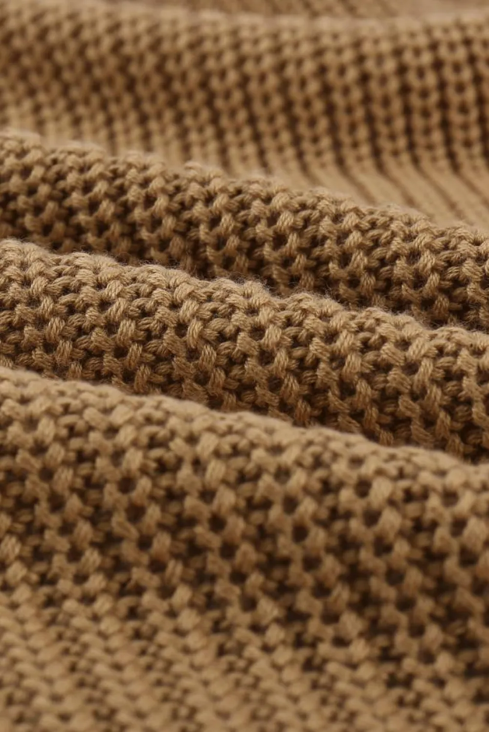 Online Dear-Lover Drop Sleeve Cable Knit Cardigan with Slits Apricot