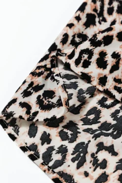 Best Dear-Lover Leopard Print Tiered Wide Sleeve Maxi Dress Apricot