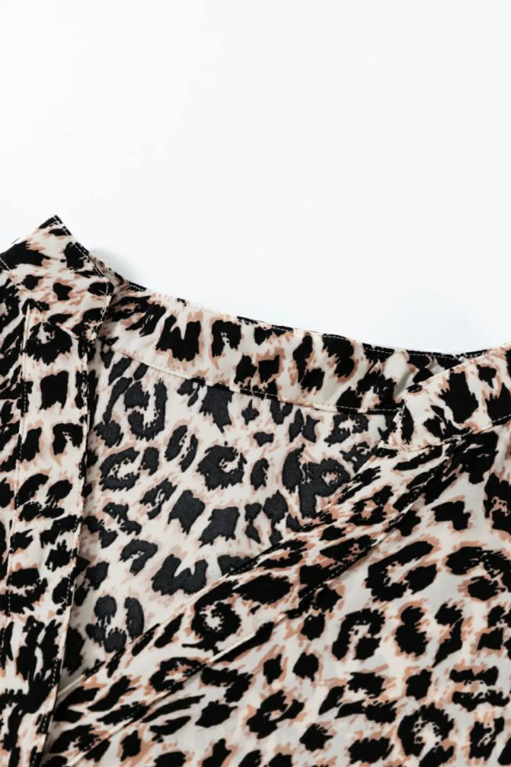 Best Dear-Lover Leopard Print Tiered Wide Sleeve Maxi Dress Apricot