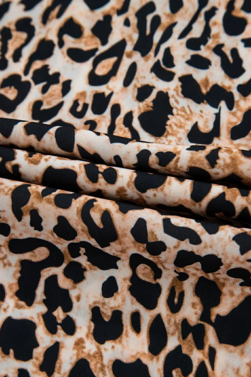 Outlet Dear-Lover Leopard V Neck Half Sleeve Blouse Apricot