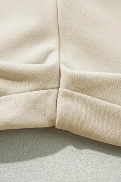 New Dear-Lover Loop Drawstring Casual Wide Leg Pants Apricot
