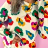 Clearance Dear-Lover Multicolor Leopard Printed Long Sleeve Top Two Piece Shorts Set Apricot