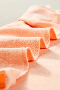 New Dear-Lover Button Detail Batwing Sleeve Casual Tee Apricot Pink