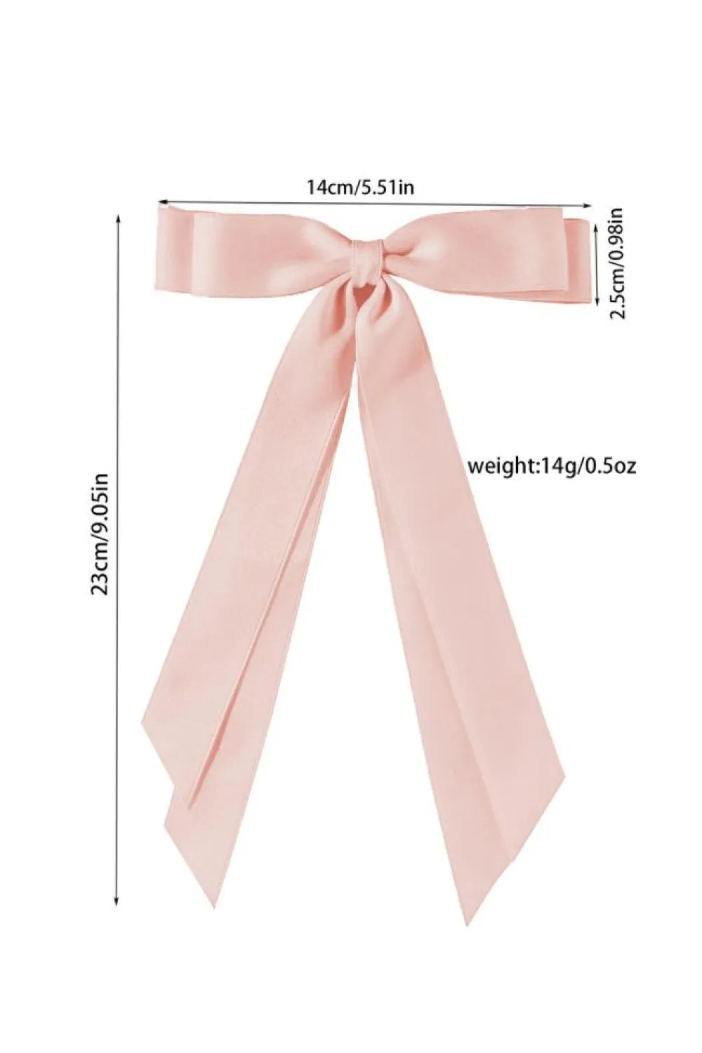New Dear-Lover Double Bow Knot Alligator Hair Clip Apricot Pink