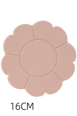 New Dear-Lover Flower Shape Silica Gel Heat Insulate Placemat Apricot Pink