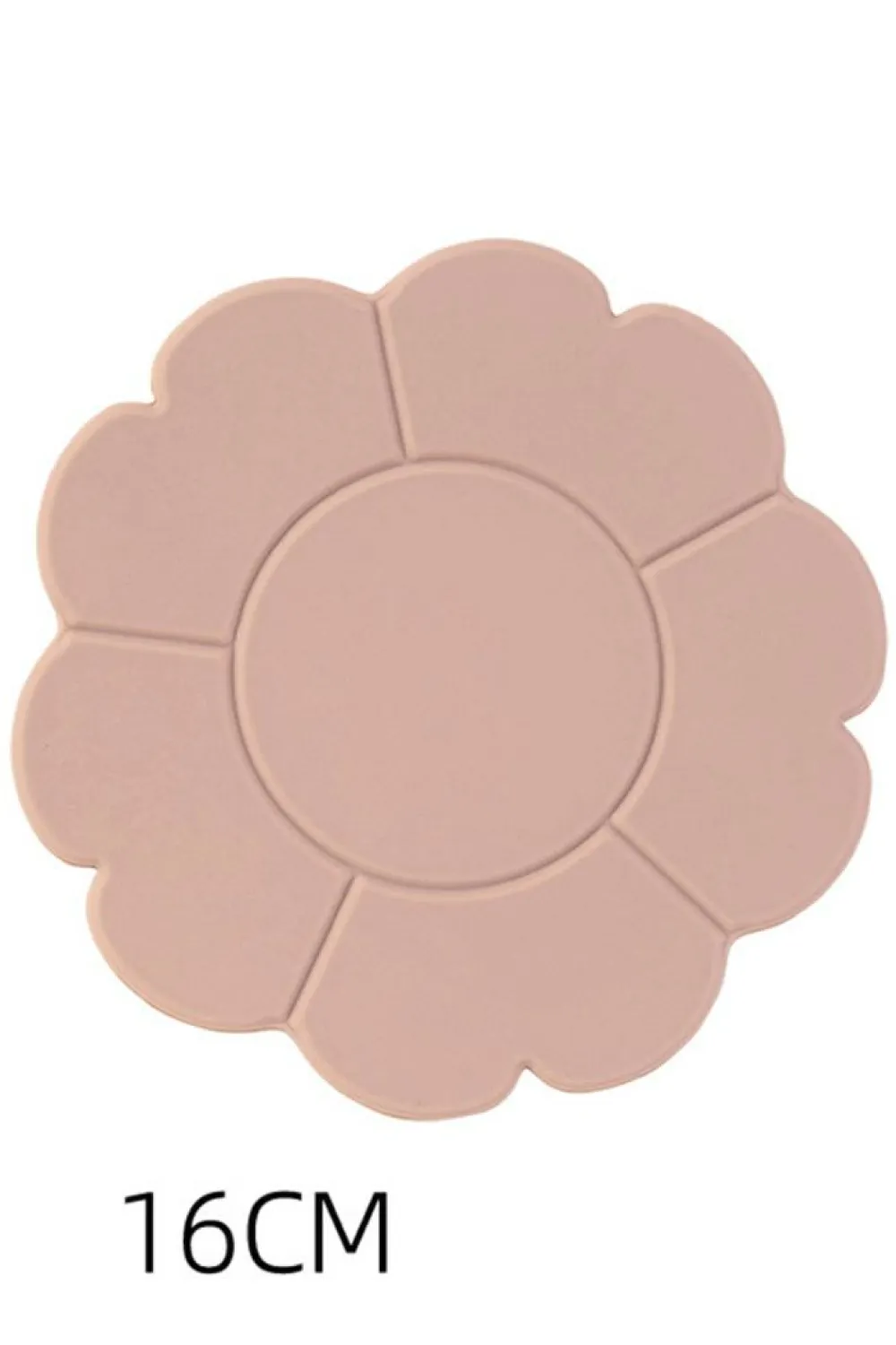 New Dear-Lover Flower Shape Silica Gel Heat Insulate Placemat Apricot Pink