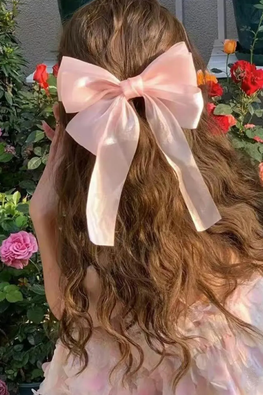 Sale Dear-Lover Gauze Bowknot Hair Clip Apricot Pink
