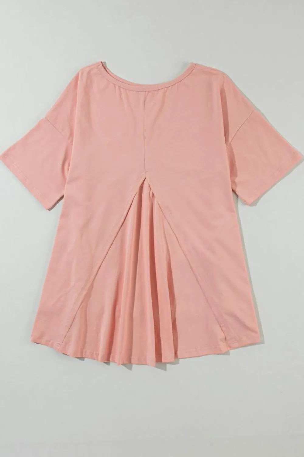 New Dear-Lover Mineral Wash Studded Star Patch Graphic High Low Tee Apricot Pink