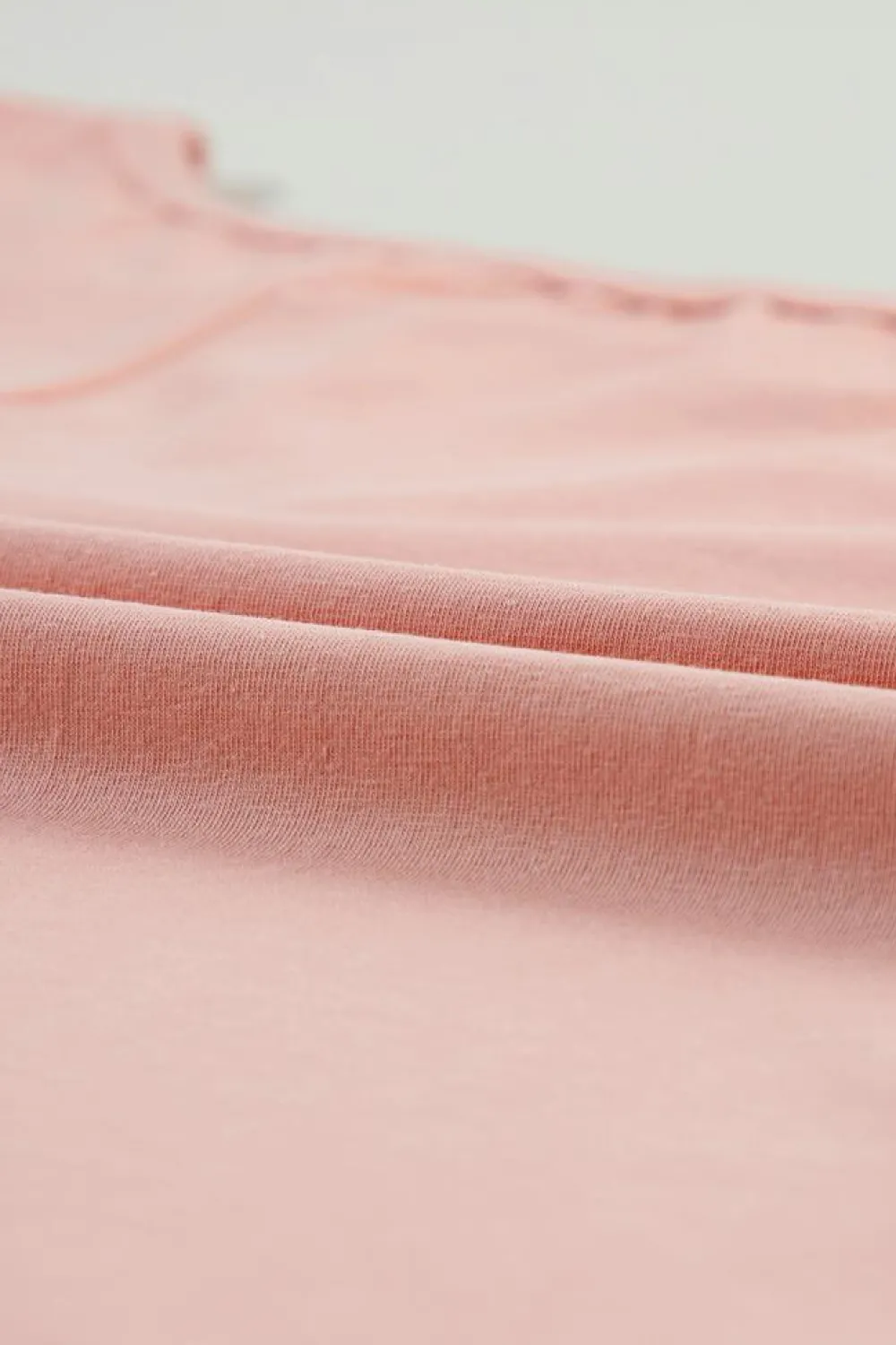 New Dear-Lover Mineral Wash Studded Star Patch Graphic High Low Tee Apricot Pink