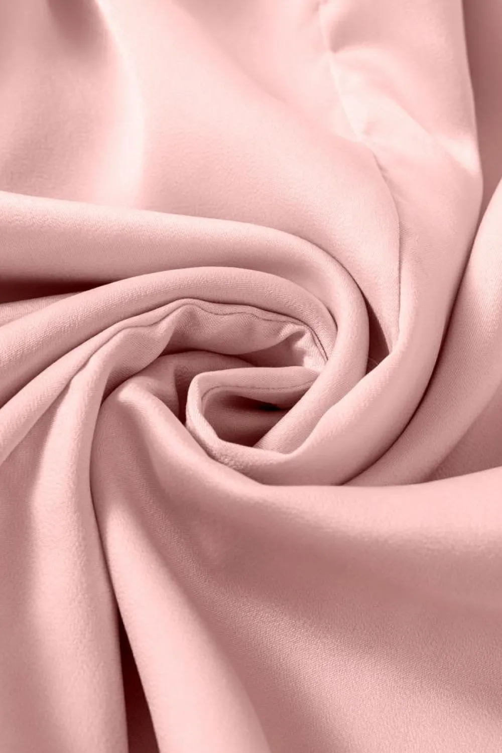 Online Dear-Lover Pleated Round Neck Flounce Sleeve Satin Blouse Apricot Pink