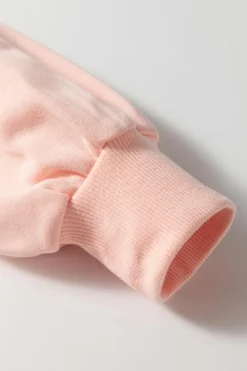 Discount Dear-Lover Sequined Bowknot Drop Shoulder Oversized Sweatshirt Apricot Pink