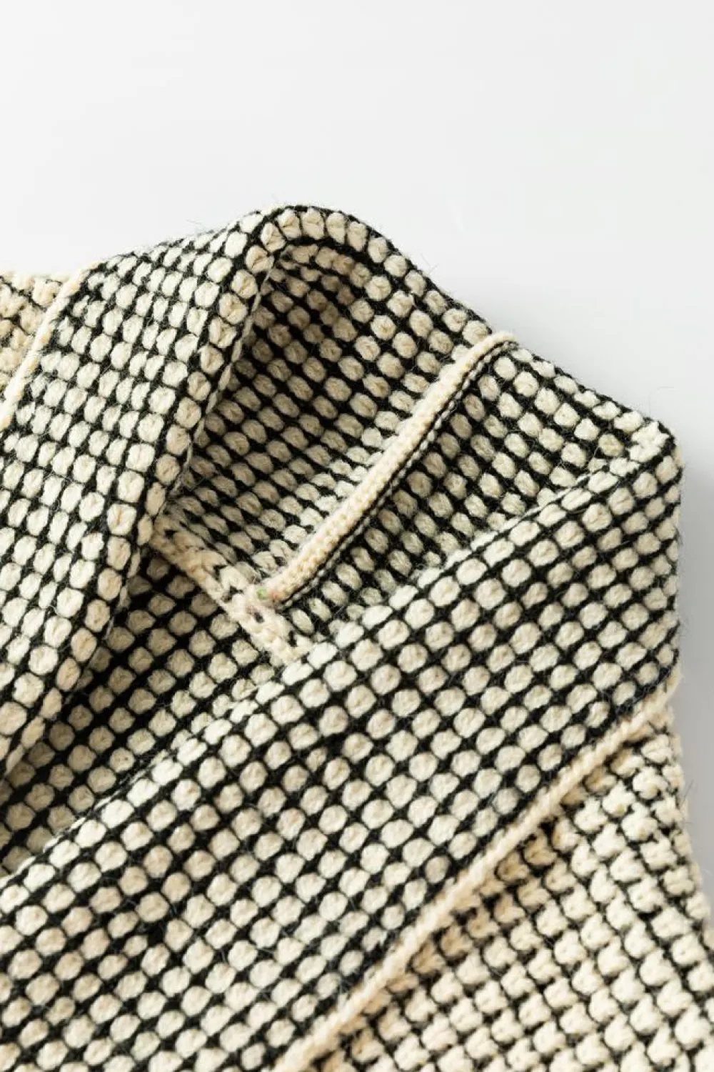 Hot Dear-Lover Plaid Contrast Trim Open Front Cardigan Apricot