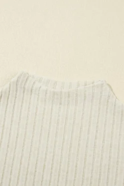 Hot Dear-Lover Ribbed Knit Mock Neck Tank Top Apricot