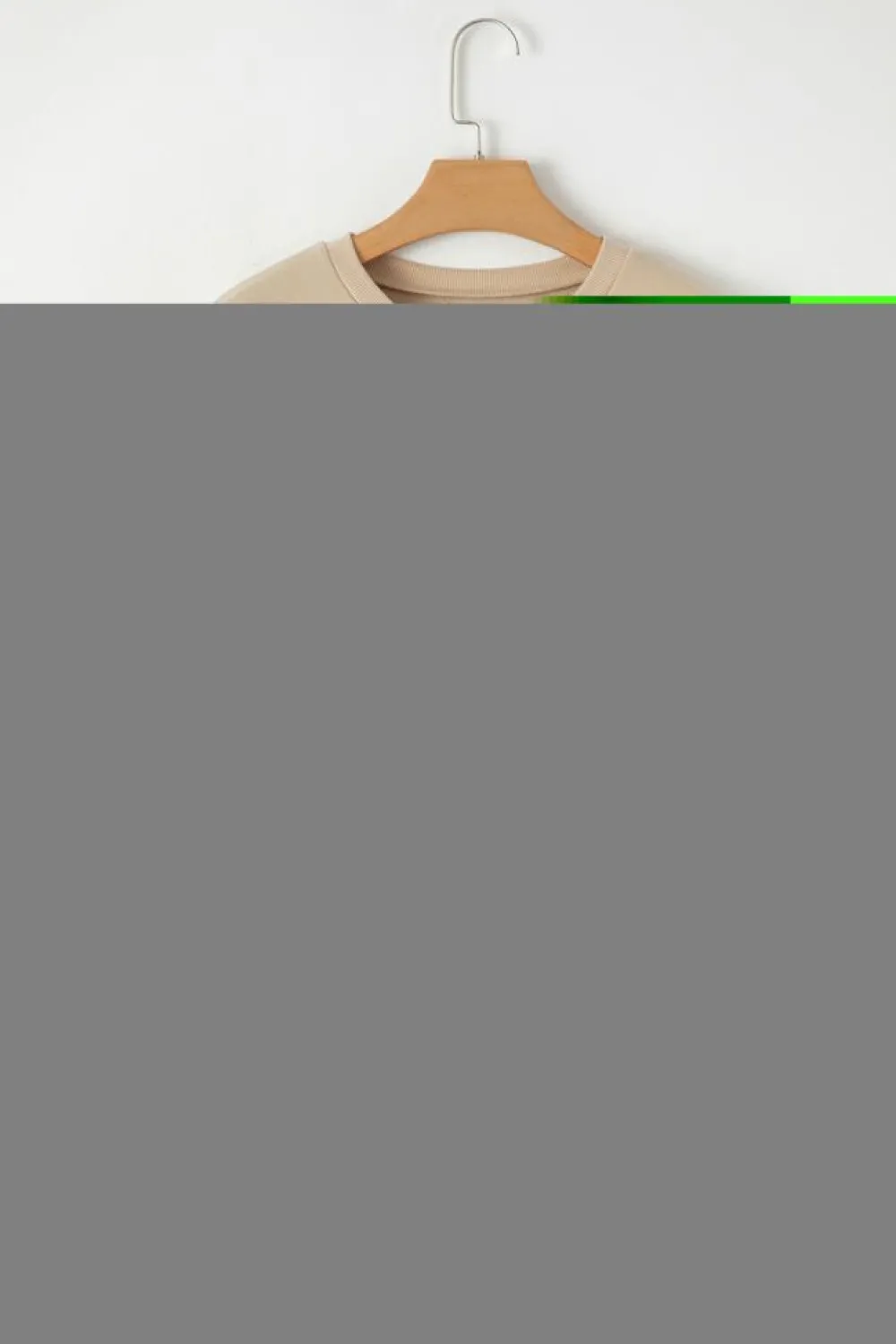 Hot Dear-Lover Solid Fleece Lined Drop Shoulder High Low Sweatshirt Apricot