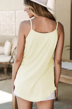 Best Dear-Lover Spaghetti Strap V-Neck Flowy Tunic Tank Top Apricot