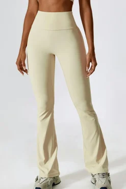 Hot Dear-Lover Sporty Quick Dry Bra & Flared Pants Set Apricot