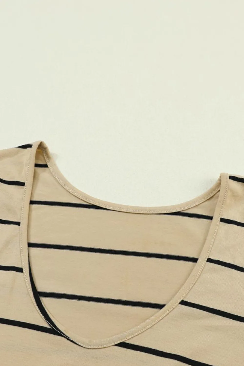 Online Dear-Lover Striped Casual Slit Long Dress Apricot