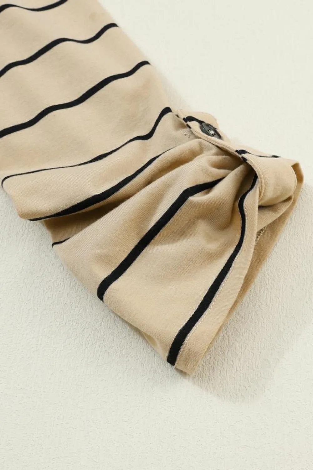 Online Dear-Lover Striped Casual Slit Long Dress Apricot