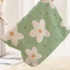 New Dear-Lover Flower Print Zipper Corduroy Big Cosmetic Bag Aruba Blue