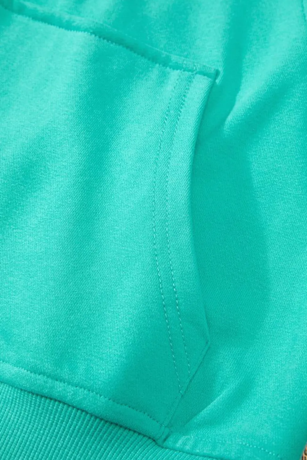 Discount Dear-Lover Quarter Zip Stand Neck Kangaroo Pocket Sweatshirt Aruba Blue