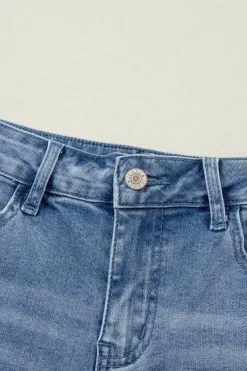 Sale Dear-Lover Acid Wash Distressed Wide Leg High Waist Jeans Ashleigh Blue