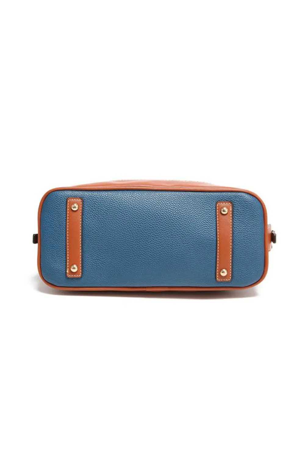 Discount Dear-Lover Color Contrast PU Leather Zipper Tote Bag Ashleigh Blue