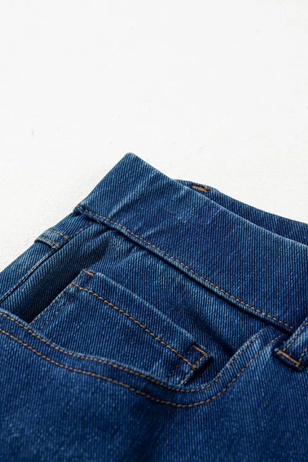 Sale Dear-Lover Multiple Pockets Straight Leg Washed Stretchy Knit Casual Jeans Ashleigh Blue