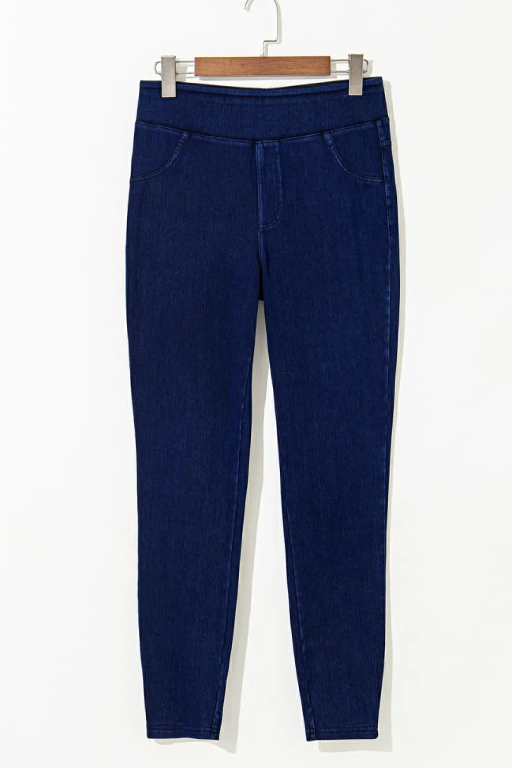 Best Dear-Lover Solid Color High Waist Stretchy Slim Fit Jeggings Ashleigh Blue