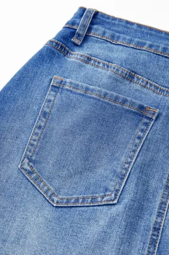 Online Dear-Lover Wrapped Crossed Waist Denim Mini Skirt Ashleigh Blue