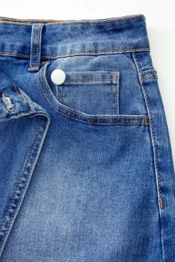 Online Dear-Lover Wrapped Crossed Waist Denim Mini Skirt Ashleigh Blue