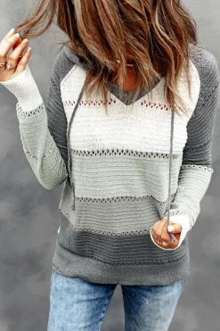 Outlet Dear-Lover Beach Bonfire Knitted Hoodie Gray