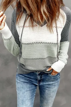 Outlet Dear-Lover Beach Bonfire Knitted Hoodie Gray