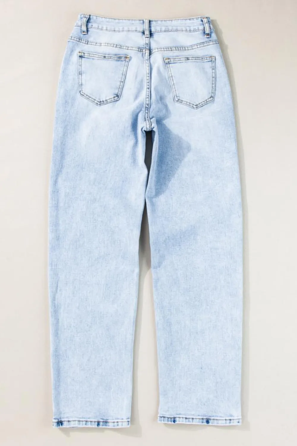 Discount Dear-Lover Acid Wash Straight Jeans Beau Blue