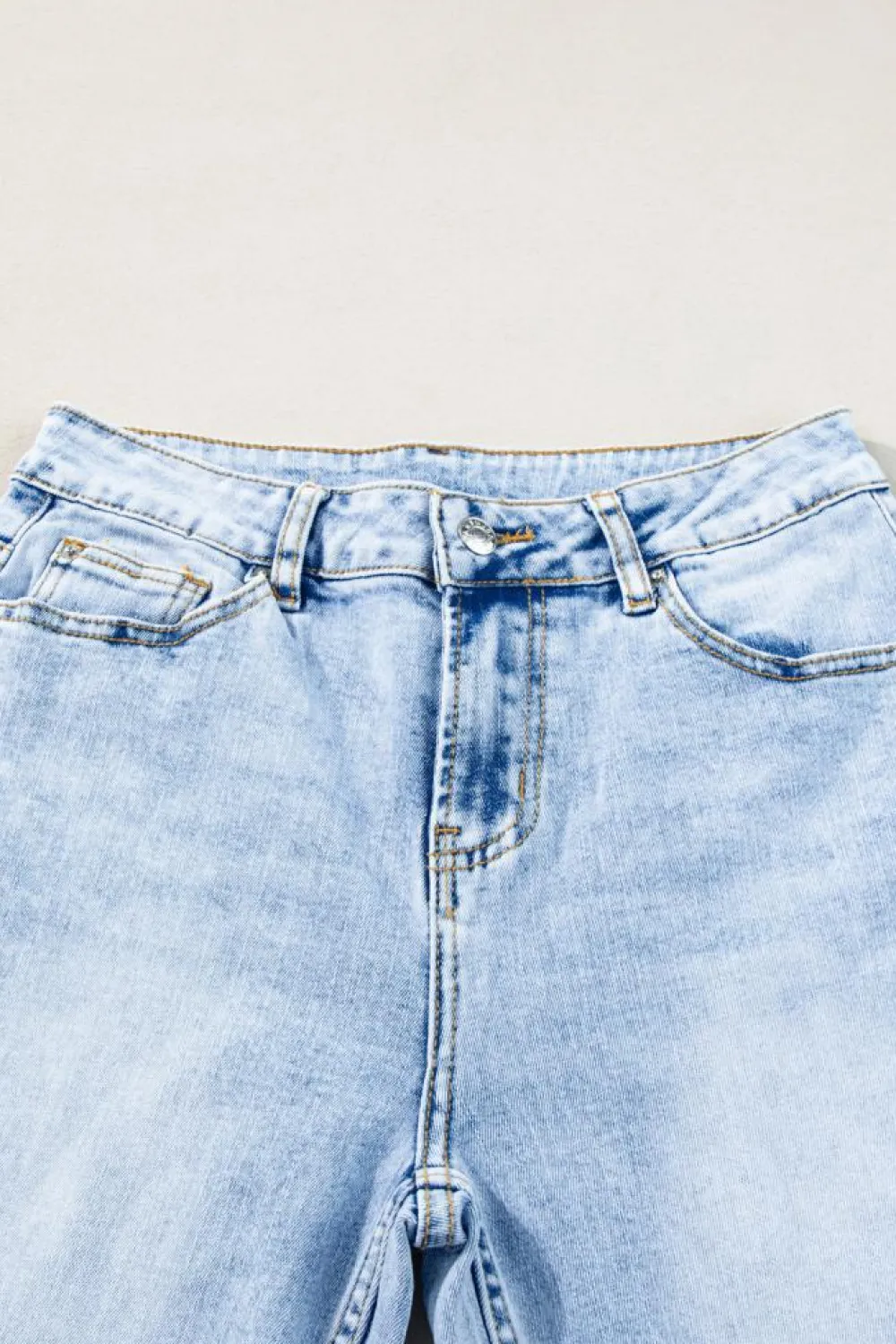 Discount Dear-Lover Acid Wash Straight Jeans Beau Blue