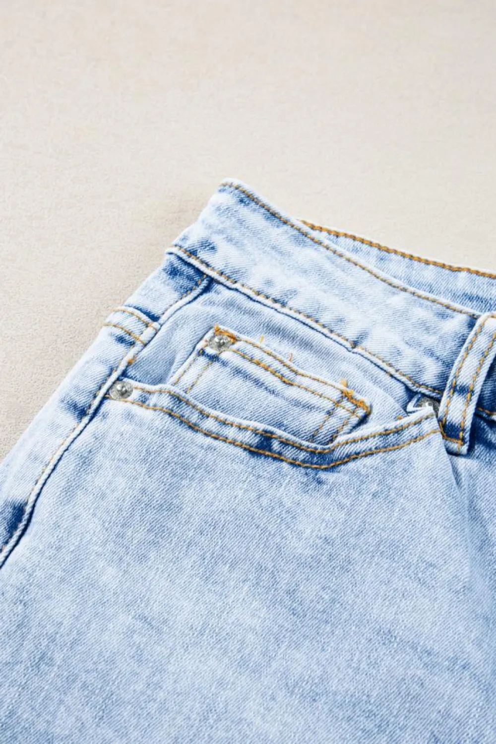 Discount Dear-Lover Acid Wash Straight Jeans Beau Blue