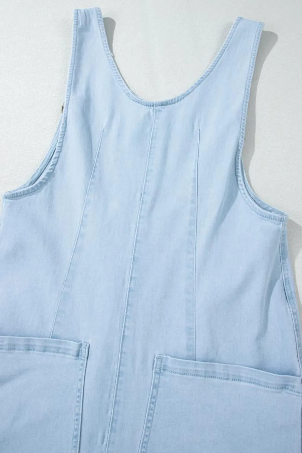 Discount Dear-Lover Adjustable Strap V Neck Pocketed Denim Overalls Beau Blue
