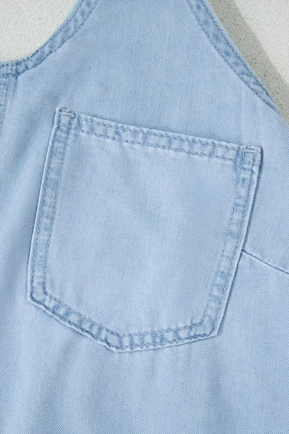 Sale Dear-Lover Knotted Open Back Halterneck Denim Tank Top Beau Blue