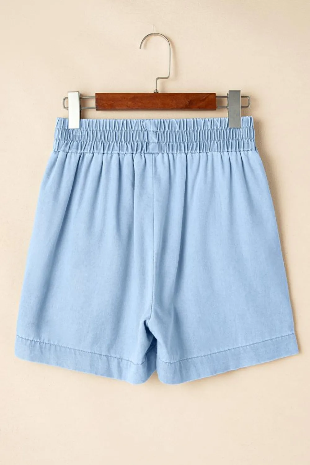 Sale Dear-Lover Light Wash Pocketed Wide Leg Denim Shorts Beau Blue