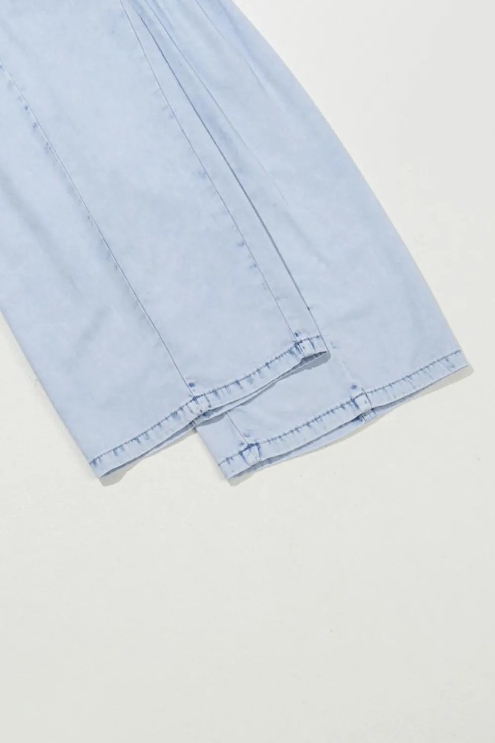 Outlet Dear-Lover Light Wash Side Pockets Elastic High Waist Wide Leg Oversized Jeans Beau Blue