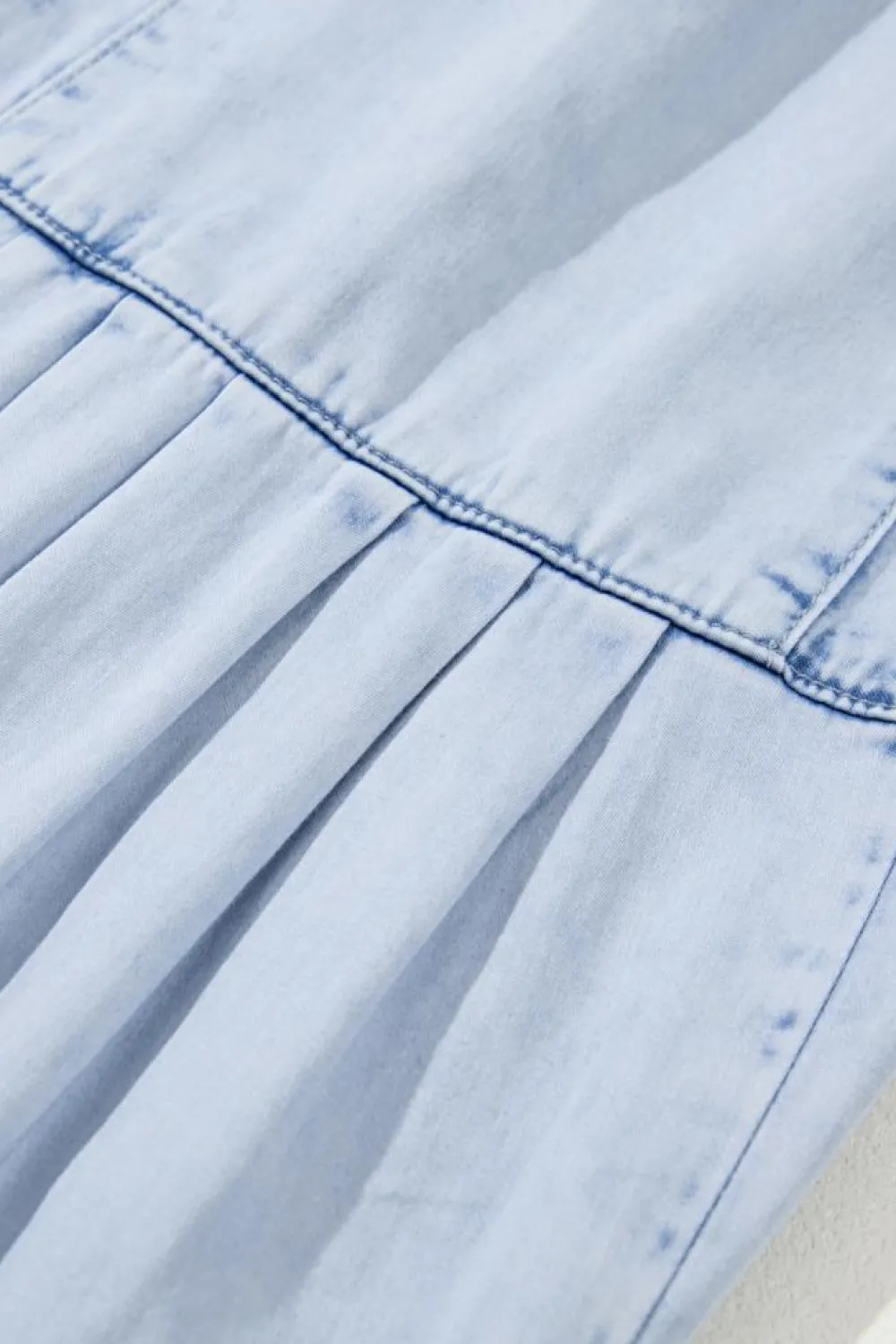 Outlet Dear-Lover Light Wash Side Pockets Elastic High Waist Wide Leg Oversized Jeans Beau Blue