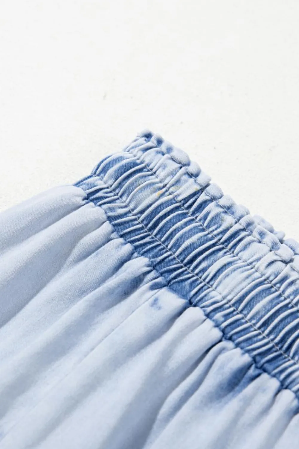 Outlet Dear-Lover Light Wash Side Pockets Elastic High Waist Wide Leg Oversized Jeans Beau Blue