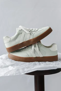 Clearance Dear-Lover Striped Lace-up Flat Sneakers Beau Blue
