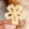 Best Dear-Lover Beautifully Flower Shape Resin Hair Clip Smoke Gray