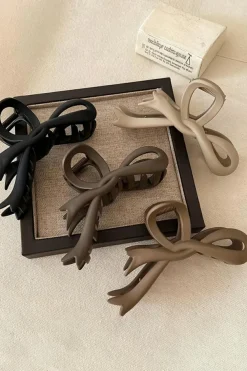 Online Dear-Lover  Bowknot Large Hair Claw Clip Beige