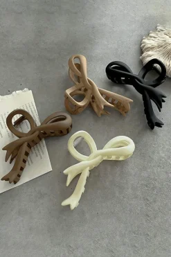 Online Dear-Lover  Bowknot Large Hair Claw Clip Beige